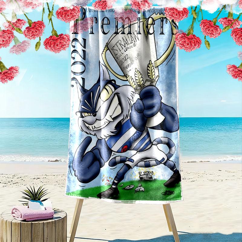 Cats Nation Print Beach Towel, Large Soft Quick Dry Towel for Beach Camping Swimming