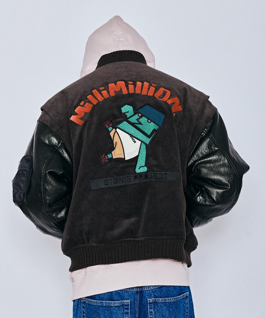 Millimillion Mudstone Corduroy Ma-1 Jacket J07- Dark Brown