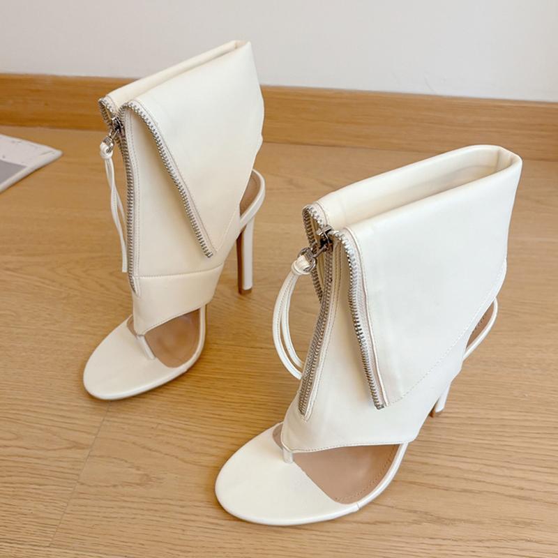 Liyke Новые стильные ботильоны с открытым носком на клипсах, женские сандалии, модные дизайнерские туфли на высоком каблуке с кисточками и молнией, женские туфли для выпускного вечера