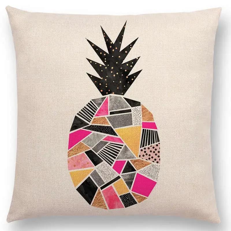 Последние милые счастливые кактусы, симпатичные ананасы, красочные мороженые, драгоценные агаты, принты, чехол для подушки для автомобиля, диванная наволочка