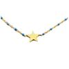 [R0211] - Designer Steel Necklace 'Une Etoile Est Née' Golden Blue - 10x10 Mm