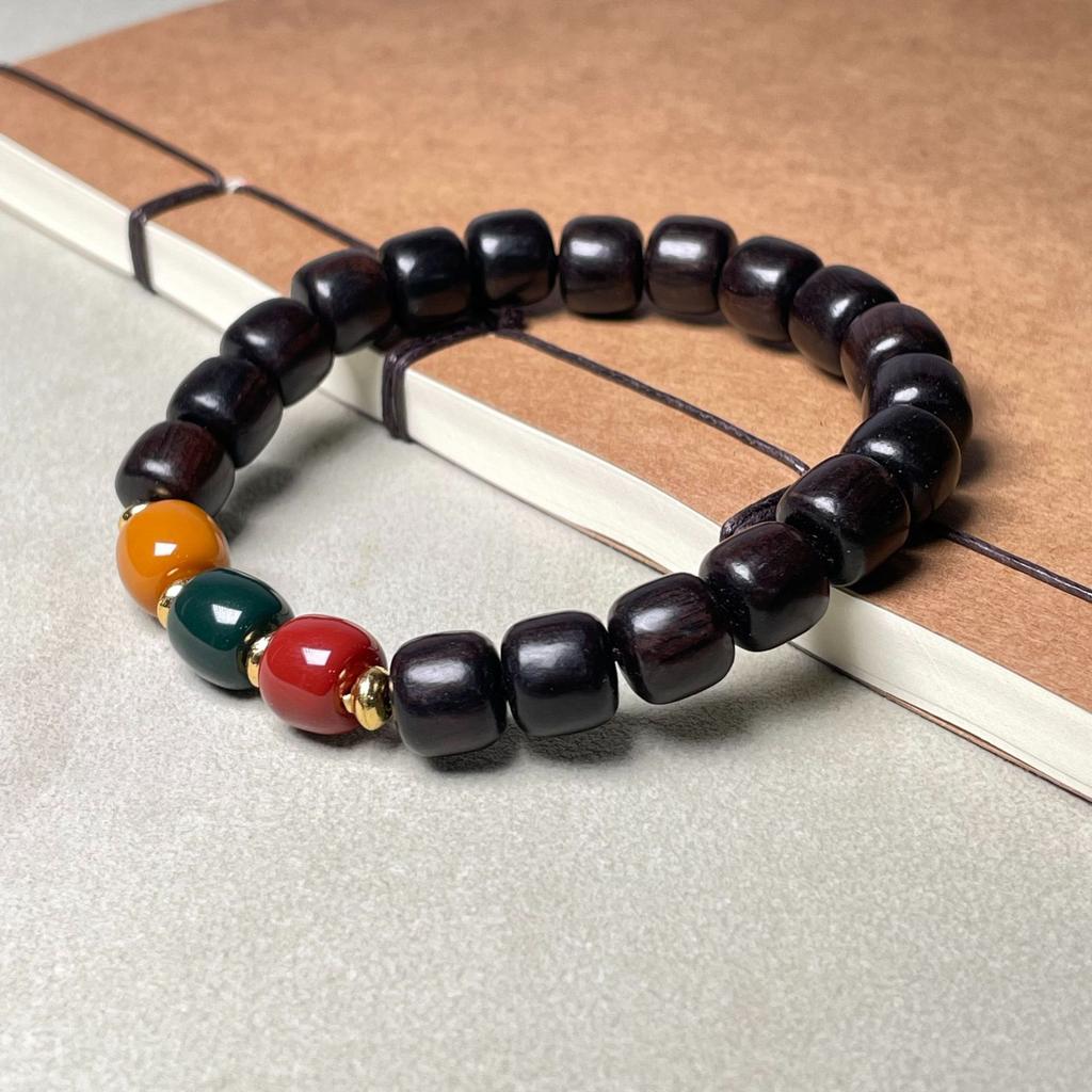 Зеленый сандал, бамбук, светящееся беговое кольцо «Вечная ночь», женский браслет, красный сандал, кровавый сандал, маленький браслет из сандалового дерева для Барби