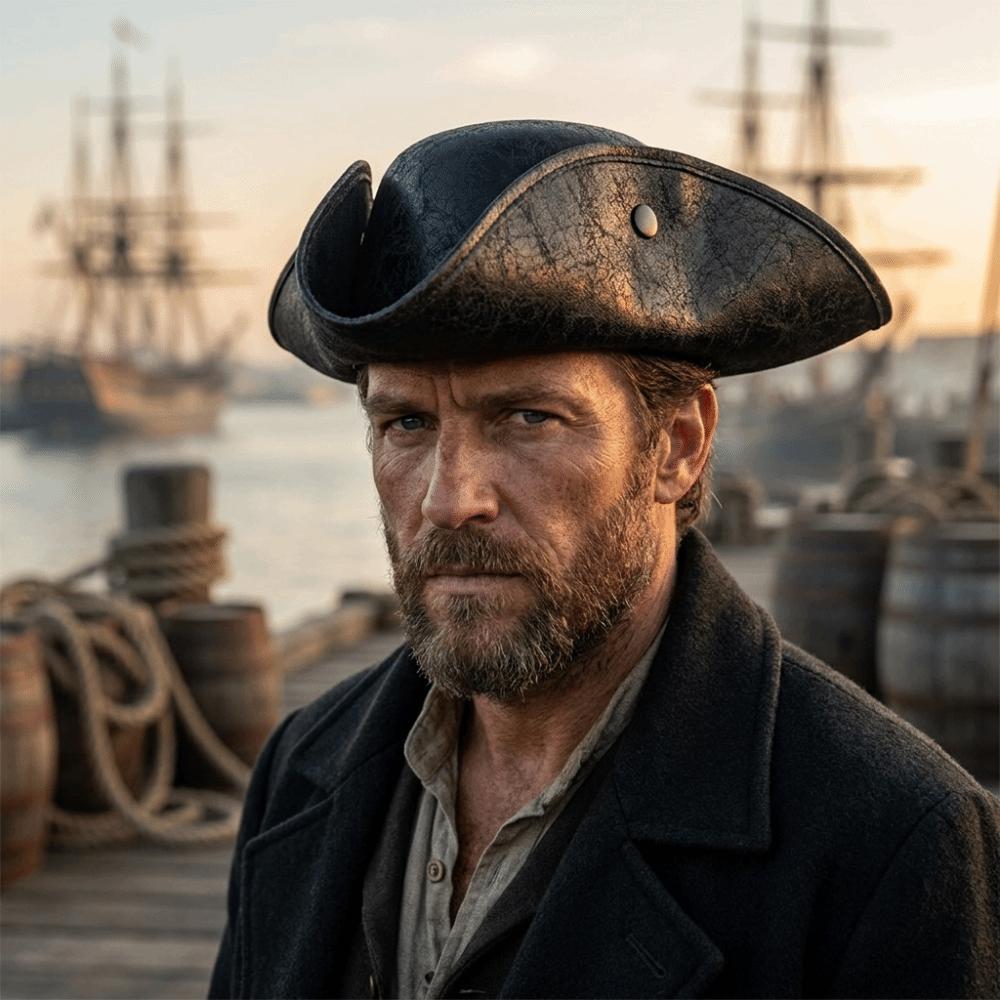 Jack Hat Captain Hat Faux Leather Adult Tricorn Hat Funny Cosplay Pirate Hat Women
