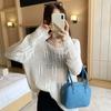Старший смысл корейская система универсальный свитер женский весна и лето новый расслабленный ленивый ветер снаружи сетка тканая полая блузка блузка