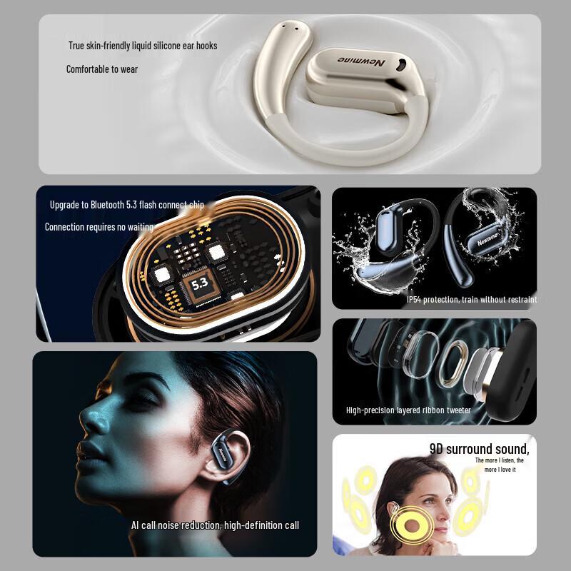 Беспроводные Bluetooth-наушники Newmine S1 с открытым дизайном для спорта