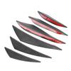 6pcs Front Bumper Lip Fin Splitter Canard Sticker Black Carbon Fiber Style Car Styling Universal