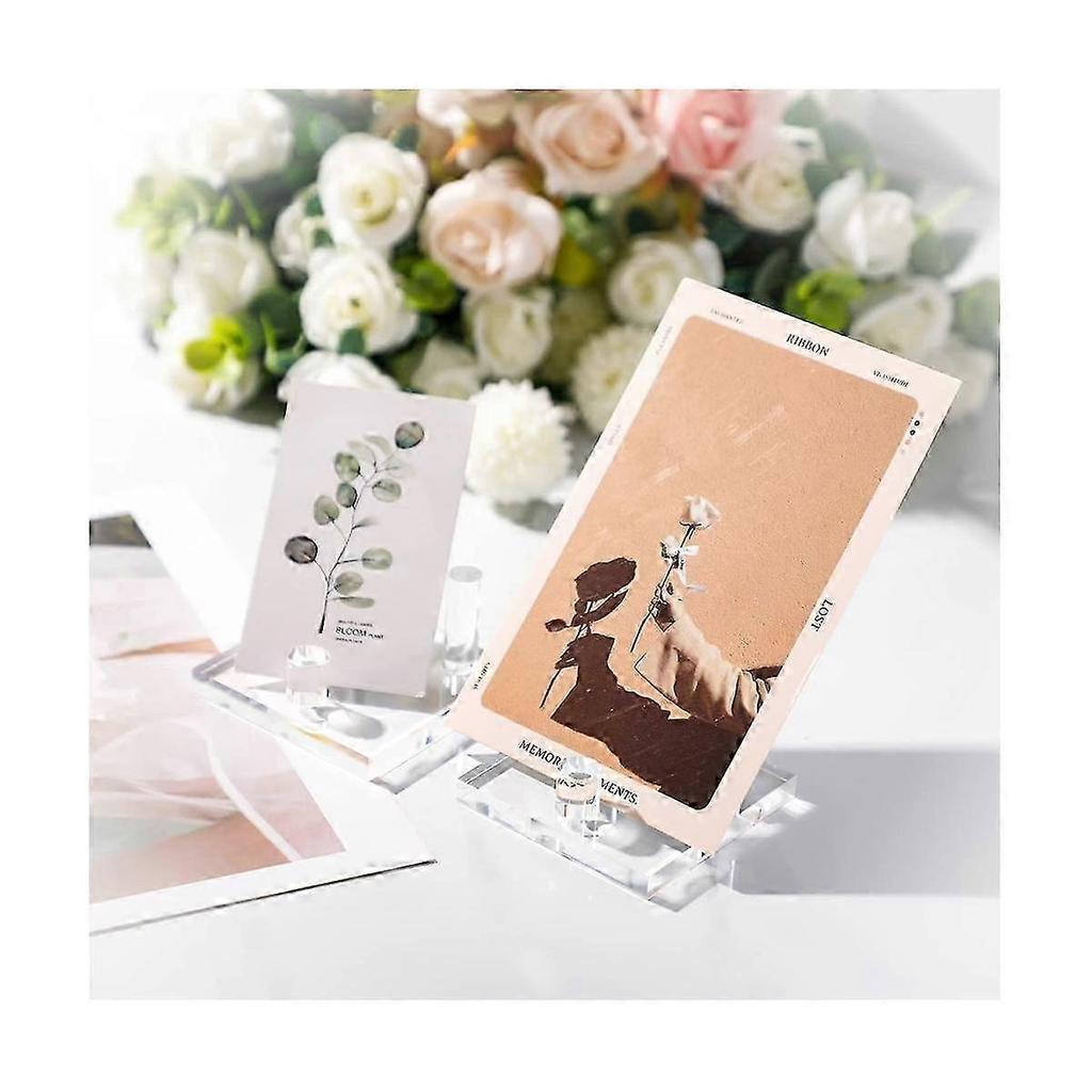 8pcs 2.5inch 3 Pegs Acrylic Clear Mineral Holder Square Display Easel Stands For Coral Mineral