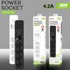 Розетка переменного тока ЕС, удлинитель, универсальный удлинитель для умного дома, электрический адаптер, сетевой фильтр 4,2 А