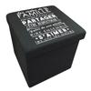 [R2389] — Пуфик для хранения сообщений черного цвета. (семейные правила) - 38x38x38см