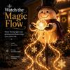 Snowman LED Garden Light With Flowing Snow Effect Christmas Decor Outdoor Yard Decoration Resin Figurine