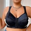 Front-fastening Side-support Wire-free Bra for Plus Sizes Simple Design Bright Colors and Beautiful Back