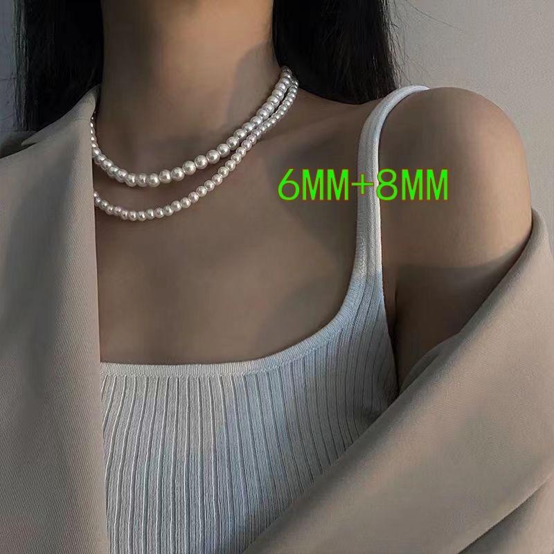 Жемчужное колье Meier Vintage в придворном стиле, двухслойное ~ высококачественная универсальная цепочка на шею в гонконгском стиле, чокер, ожерелье-воротник, цепочка на ключицу