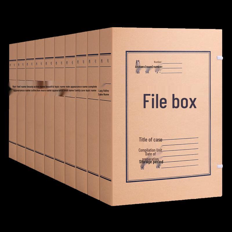 Deli A4 Kraft Paper File Archiving Box