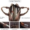 Leather Messenger Bag for Men Vintage Travel Backpack 17 Inch Laptop Briefcase Shoulder Bags