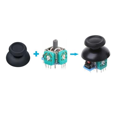 PS5 Controller Replacement Thumbstick, 3D Joystick Module Parts Analog Cap Compatible with Sony PS5 Controller 4PC