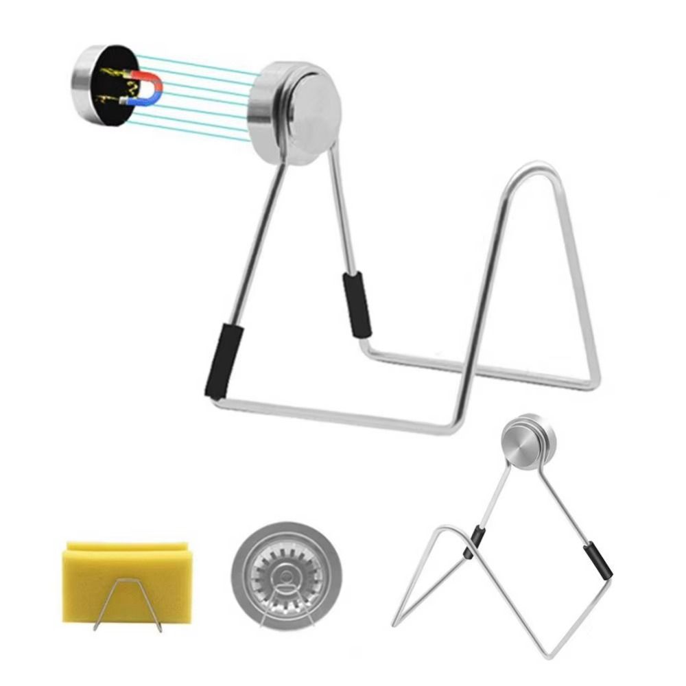 Waterproof Magnetic Sponge Holder Stainless Steel Sponge Hanging Bracket Kitchen Accessories