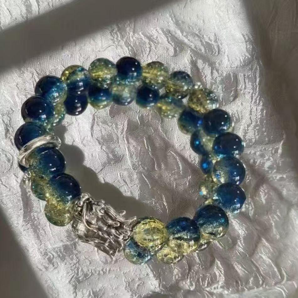 Браслет из бусин с лотосом и кошкой удачи: Стильный подарок для девушек