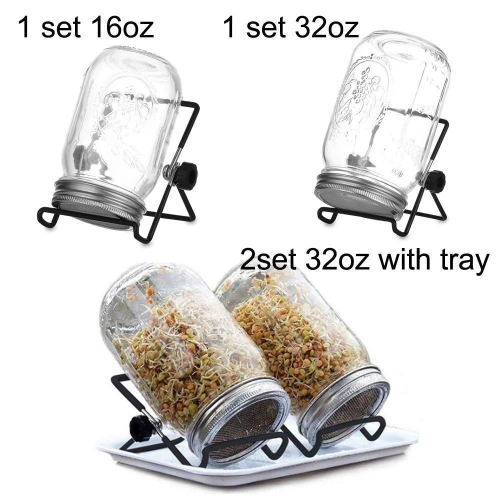 Кухонный проращиватель семян с широким горлом, 16/32 унции, банки Мейсона для проращивания с сетчатыми крышками
