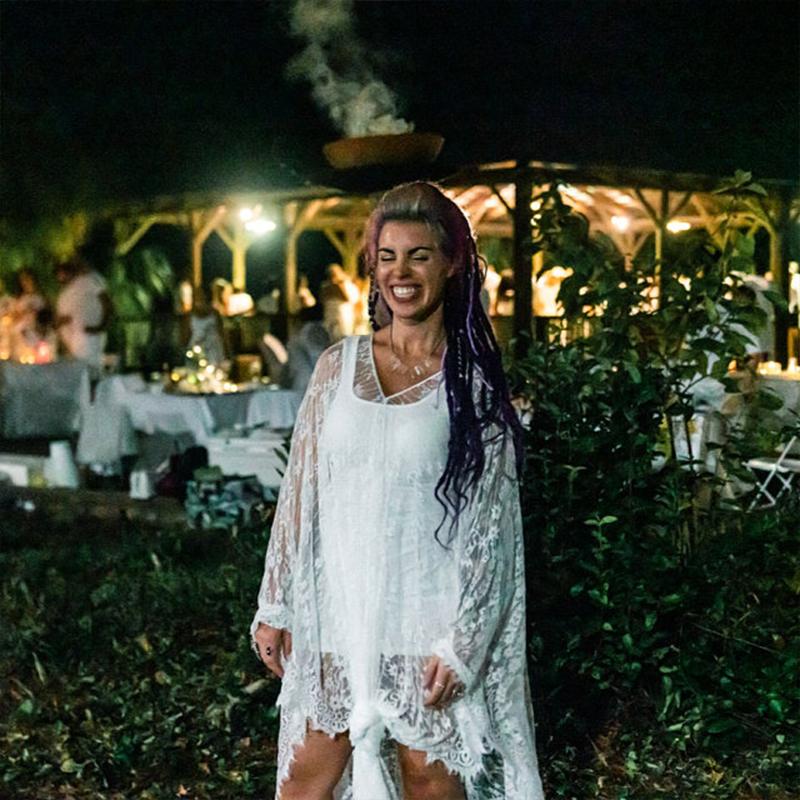 Кружевное женское длинное парео EDOLYNSA размер единый 160*160см