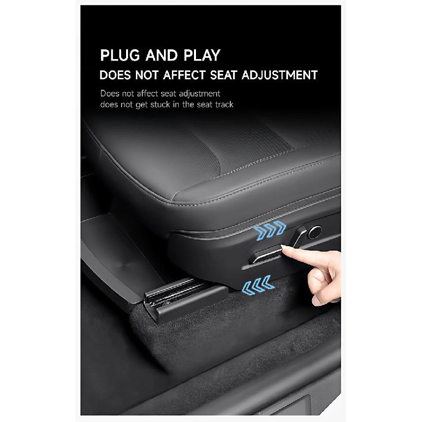 For 2025 Tesla New Model Y Launch Juniper 2Pcs Under Seat Drawer TPE Storage Box Organizer Cover Tray Car Interior Accessories