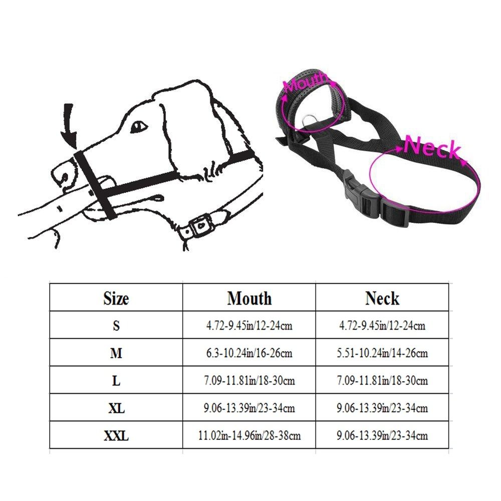 Safe Soft Anti Barking Adjustable Gentle for Small Large Dogs Collar Muzzle Dog Muzzle Halter Leash Pet Mouth Mask