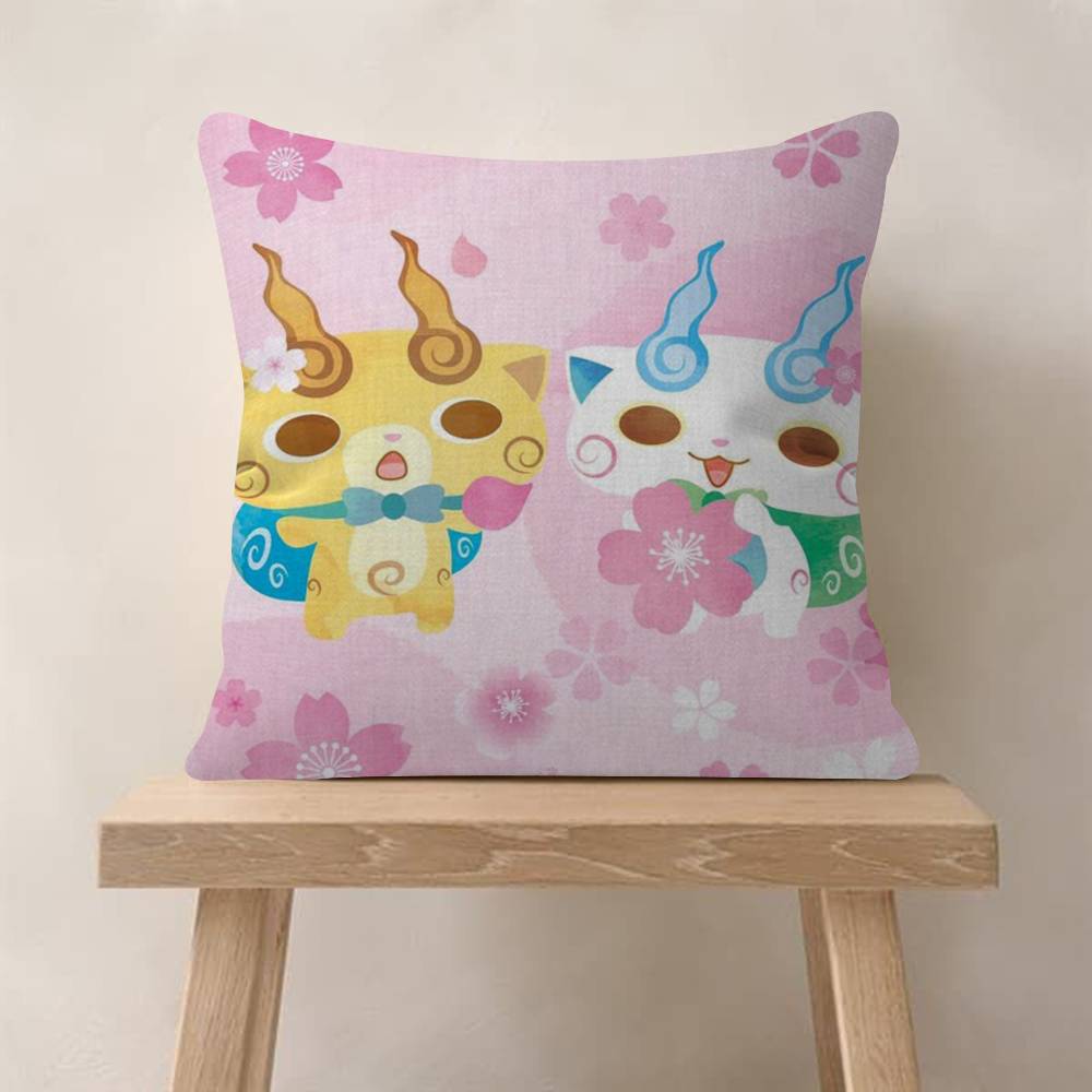 Anime Yokai Cute Watch Maple Design Cushion Cover Happy Autumn Harvest decor Holiday Decorati Pillow Cover