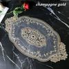 Luxury Oval Embroidered European Transparent Placemat Table Mat Hotel Villa Home Furniture Party Coaster Decorative Cover Cloth