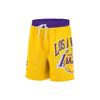 Lakers Colorblock Logo Breathable Knit Sports Shorts Men Bottoms Yellow DB1954-728