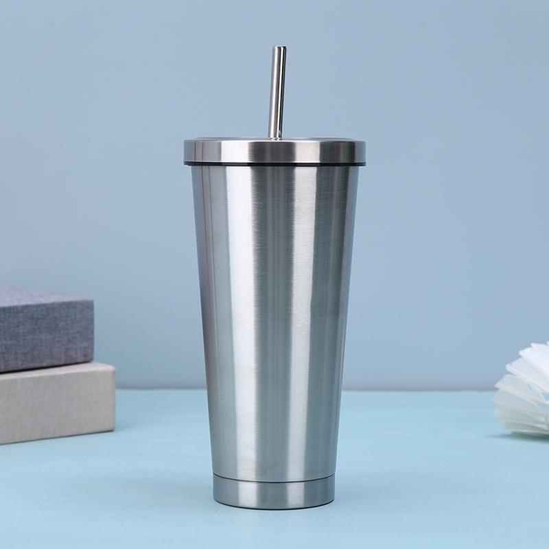 Вакуумный стакан с трубочкой и ручкой – Стакан из нержавеющей стали с двойной изоляцией и крышкой, Портативная дорожная кружка для активного отдыха