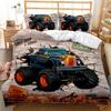 Truck Duvet Cover Set Automobile Blue Monster Pickup Truck Off Road Vehicle Bedding Set For Boys King Size Polyester Quilt Cover