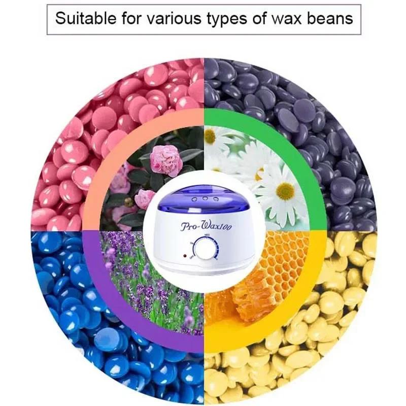 Машина для удаления волос Нагреватель воска Эпилятор для депиляции Набор для восковой эпиляции Нагреватель для парафина Восковые бобы Машина для нагрева шариков