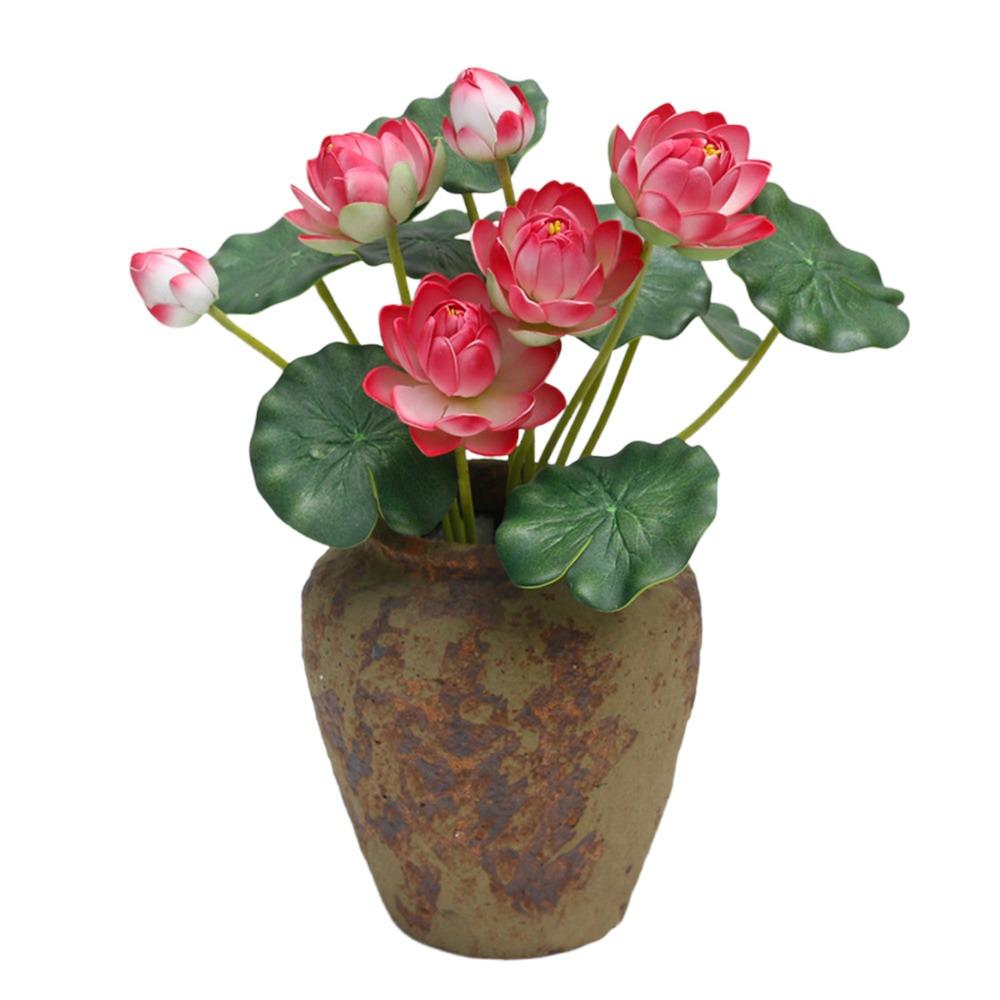 Многоцветные искусственные цветы лотоса, шелковые лепестки, реалистичная водяная лилия, украшение для дома