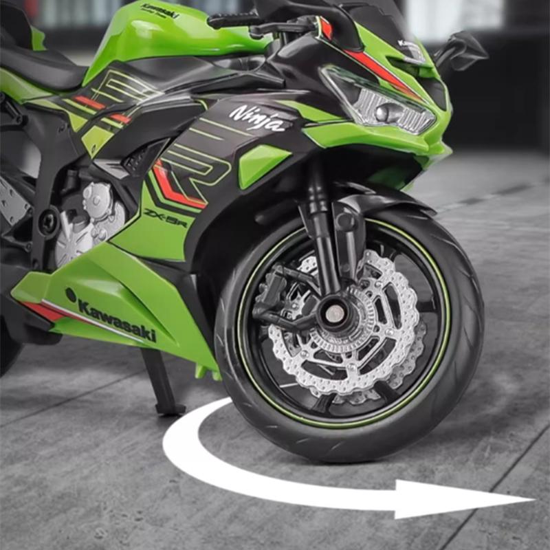 1/12 Kawasaki Ninja ZX-6R Модель мотоцикла для кросс-кантри Симуляция Металлическая модель уличного гоночного мотоцикла Коллекция Детские подарки