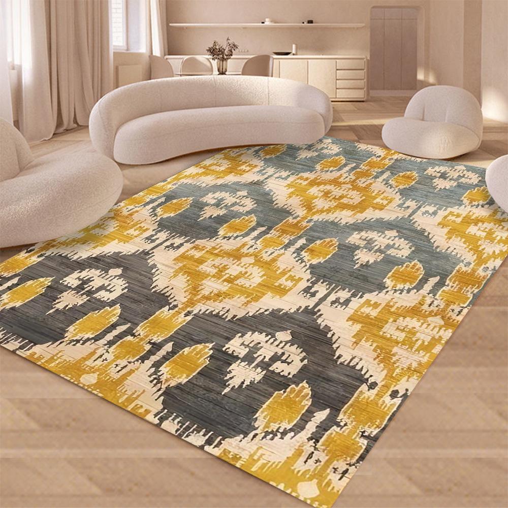 Vintage Tribal Area Rugs Washable Area Rugs for Living Room Bedroom Bathroom Kitchen Doormat Stain Resistant Non-Slip Floor Mat