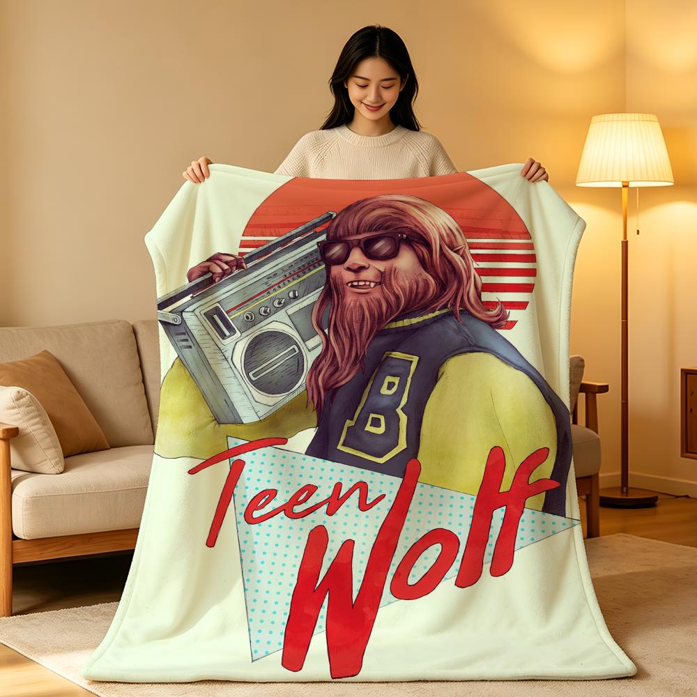 Плед T-Teen W-Wolf Плетение Высокой Плотности Короткий Плюш Мягкий Подходит для Кожи для Дивана Дремоты Кондиционируемой Комнаты
