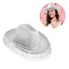 Bachelorette Party Cowboy Hat Nightclub Glittering Hat Western Wide Brim Hat
