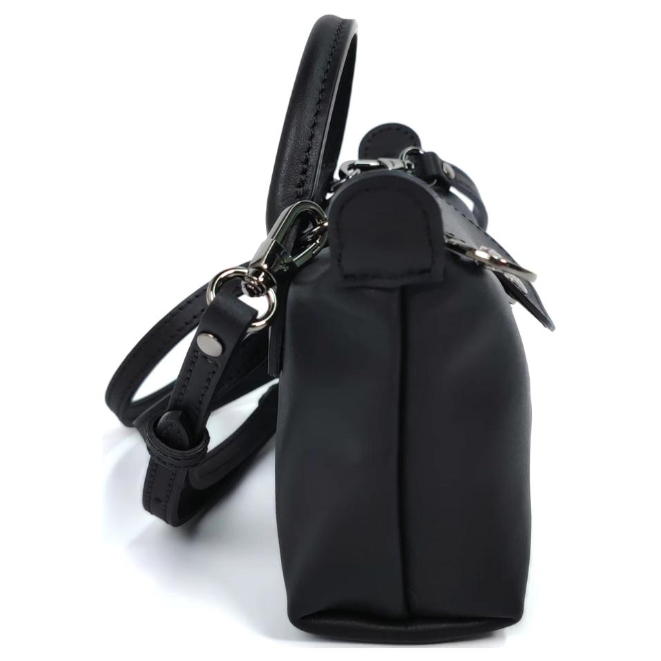 Longchamp Le Pliage Xtra Embossed Logo Detachable Adjustable Shoulder Strap Leather Mini Shoulder Crossbody Bag Women bags Black 34205987001