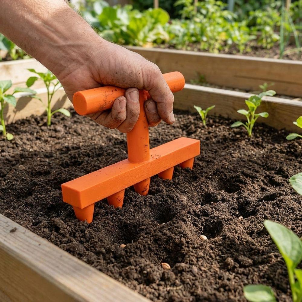 Plastic Soil Hole Drilling Tool Manual Spreader Planter Handheld Sowing Tool  Flower Planting