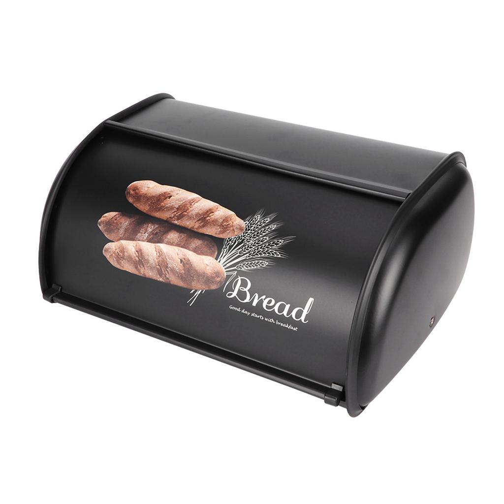 Large Capacity Stainless Steel Bread Box Holder Bin Container Kitchen Storage OrganizerBlack