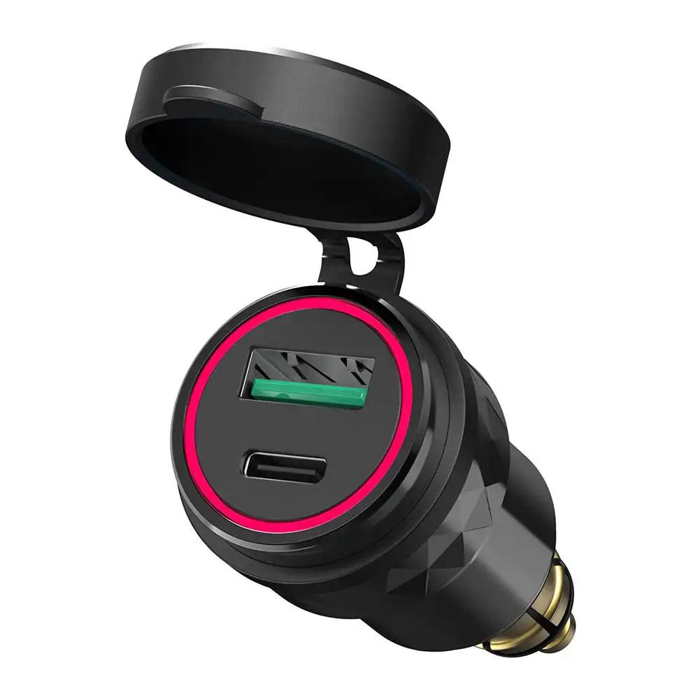 Алюминиевый USB QC 3.0 быстрое зарядное устройство PD двойной адаптер зарядное устройство водонепроницаемая розетка мотоциклы для разъема DIN/BMW