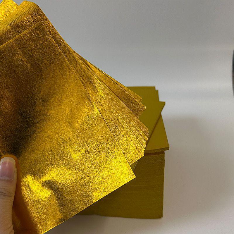 Жертвенные припасы: Ручная работа Золотые и Серебряные Слитки Оловянная Фольга Бумага для Поминальных Ритуалов Оригами Ламинированные Подарочные Листы