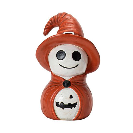 Halloween Ornament Smile Ghost Resin Figurines Halloween Table Shelf Office Desktop Home Garden Decoration
