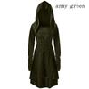 Womens Gothic Punk Cosplay Hooded Cloak Cape Coats Witch Swing Dress Costume