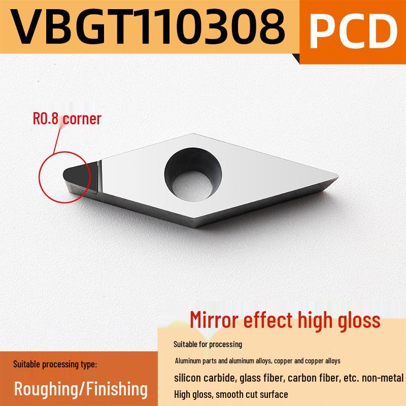 35° Алмазные Сменные Пластины для CNC Токарного Станка VCGT160404 VBGT110302 для Алюминия