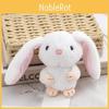 Adorable Long-eared Bunny Plush Keychain Soft Stuffed Rabbit Toy Crystal Velvet