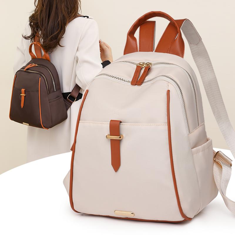 Leisure High Capacity New Women's Backpack Fashionable Color Blocking Nylon Shoulder Bag Commuter Travel Women's Backpack