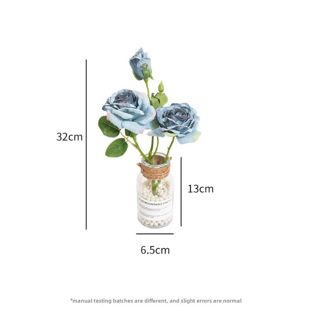 Романтический букет-освежитель воздуха для автомобиля, искусственная роза с жемчужиной, подходит для подстаканника, автомобильная ваза, украшение салона автомобиля