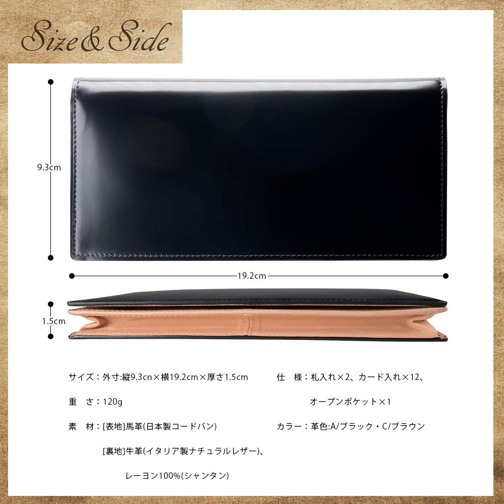 Кошелек из кожи кордован «Счастливчик» с ластовицей, Длинный кошелек, Отделение для купюр, Без монетницы, Бесплатная персонализация, Идеальный подарок на день рождения для