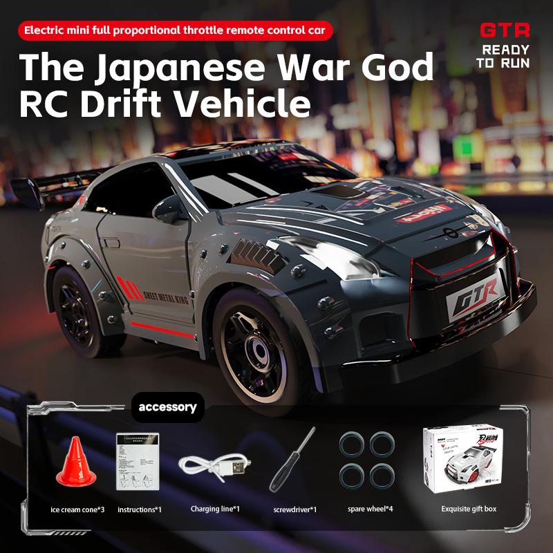 1:64 Desktop RC Drift Car 2.4G High-Speed Racing Car Four-Wheel Mini Desktop Remote Control Car Electric Toy for Game Party Gift