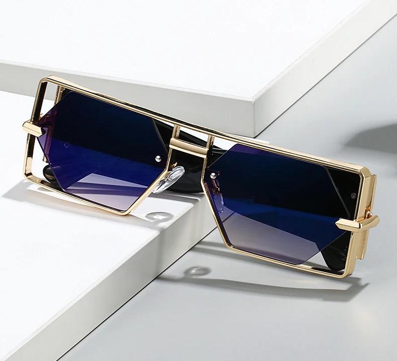 Солнцезащитные очки с двойным мостиком для женщин Модные Панк Квадратные Градиентные Солнечные Очки Женские Трендовые Очки UV400 Оттенки